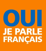 Affiche orange « Oui, je parle français »